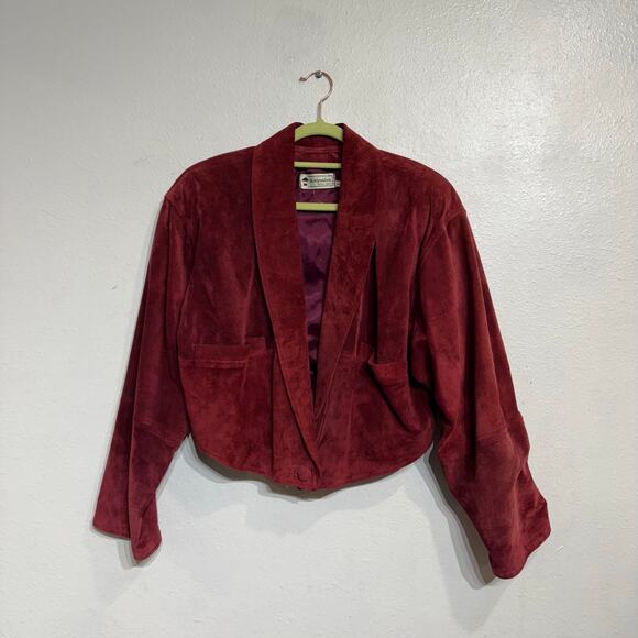 La Squadra Monte Carlo Red Suede Leather Jacket Sz M - Picture 2 of 12